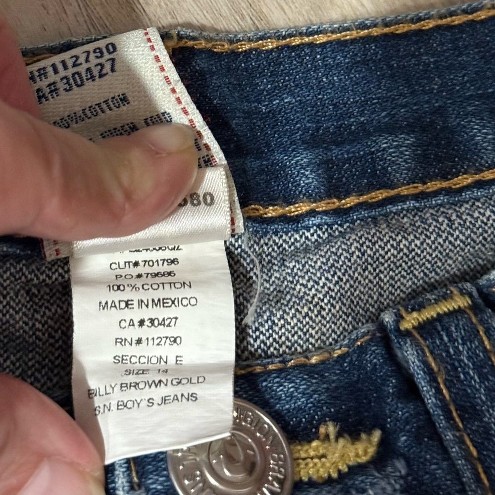 True Religion Boys Size 14 Billy Bootcut Distressed Jeans NWT - Picture 7 of 10